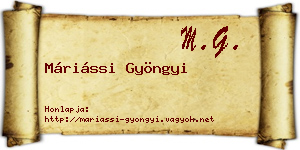 Máriássi Gyöngyi névjegykártya