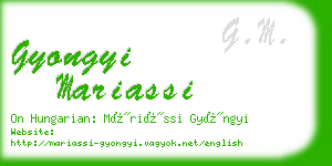 gyongyi mariassi business card